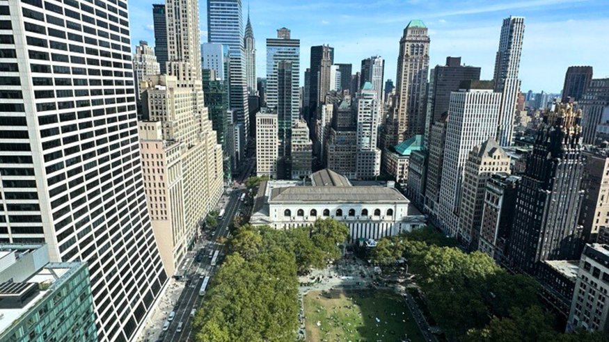 a view of central park in new york city